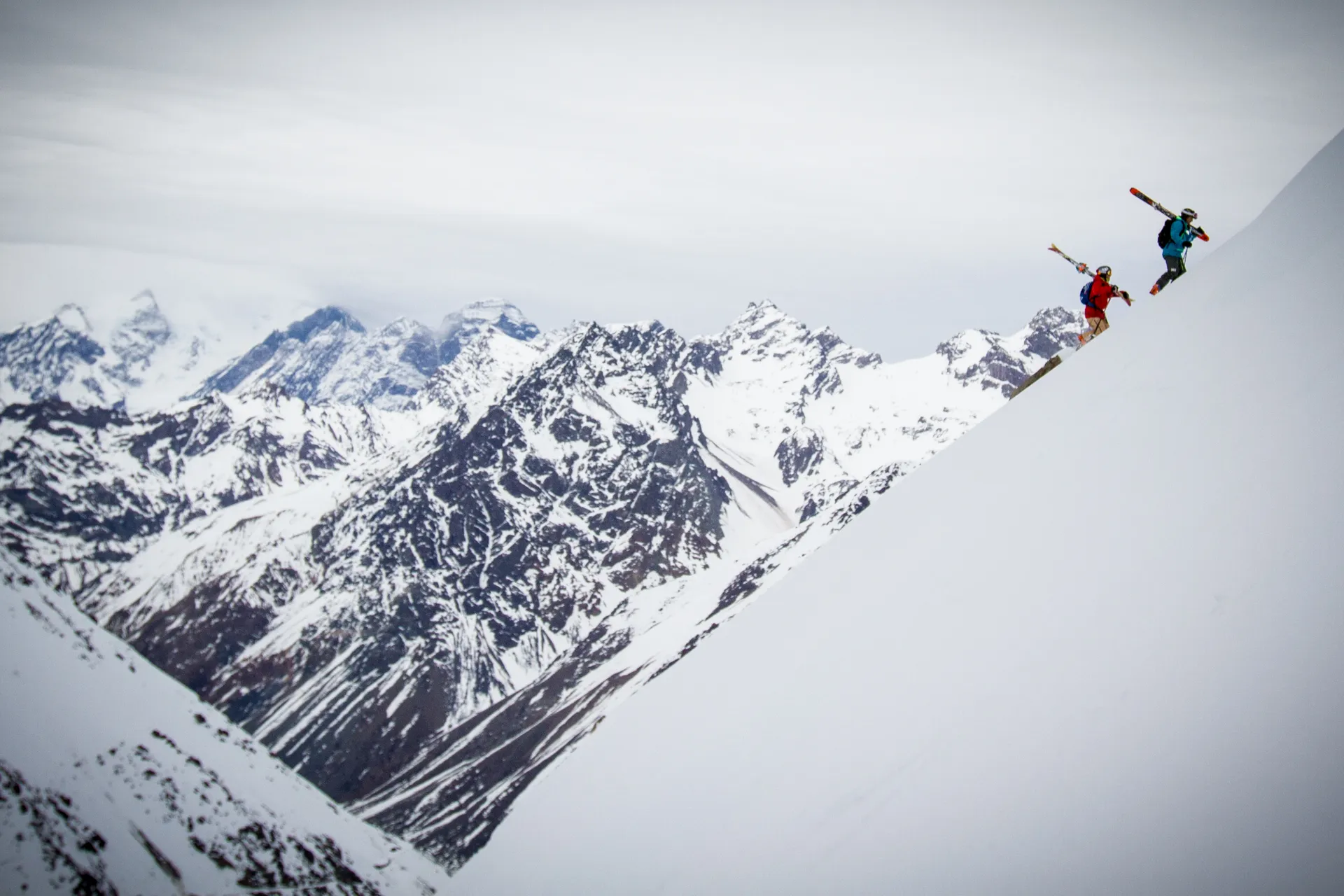 Backcountry skiing in the Andes